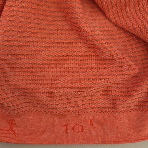 Lululemon Run Womens Swiftly Tech V Neck Short Sleeve Heathered Orange - Size 10 - Picture 8 of 11